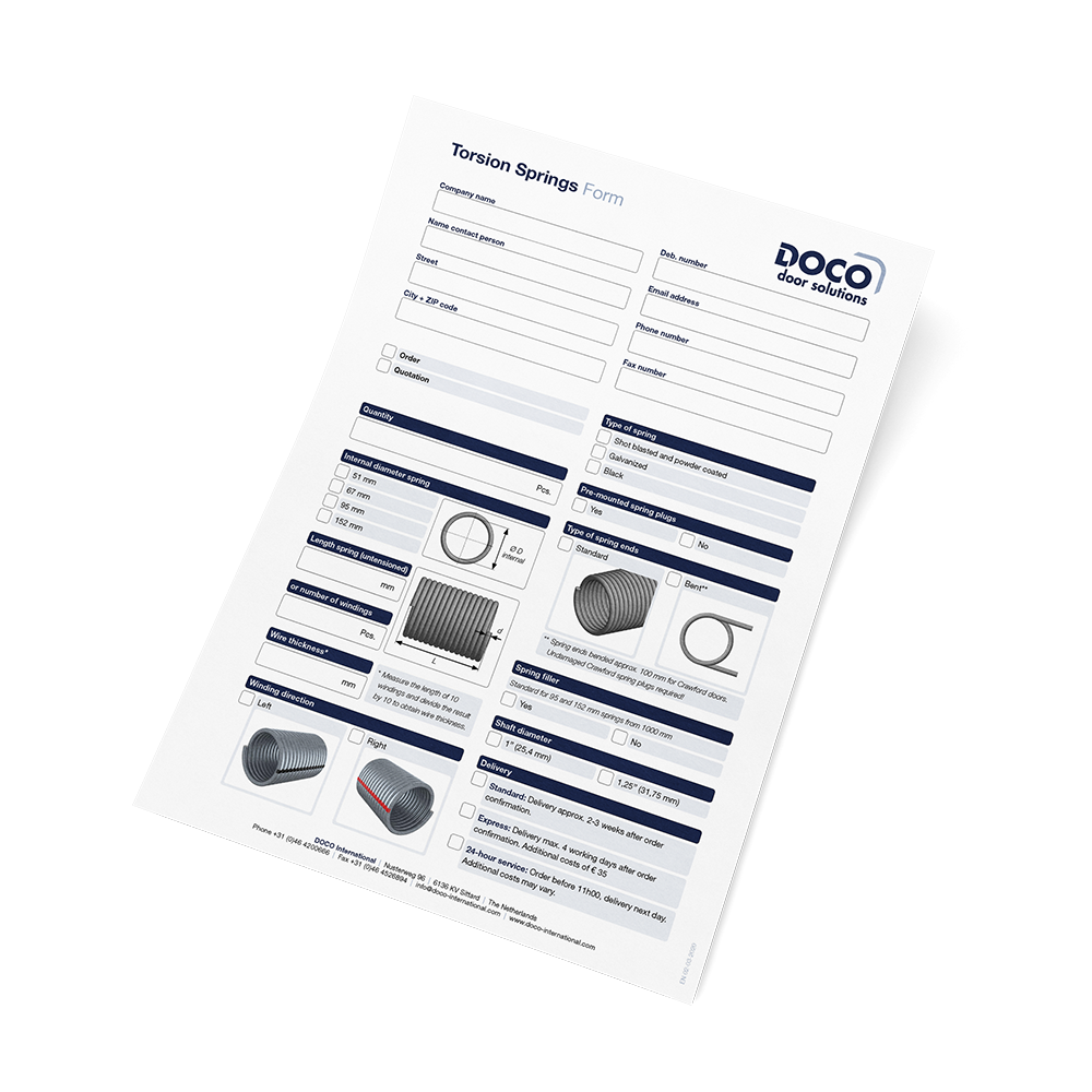 Custom-made springs for service and replacement