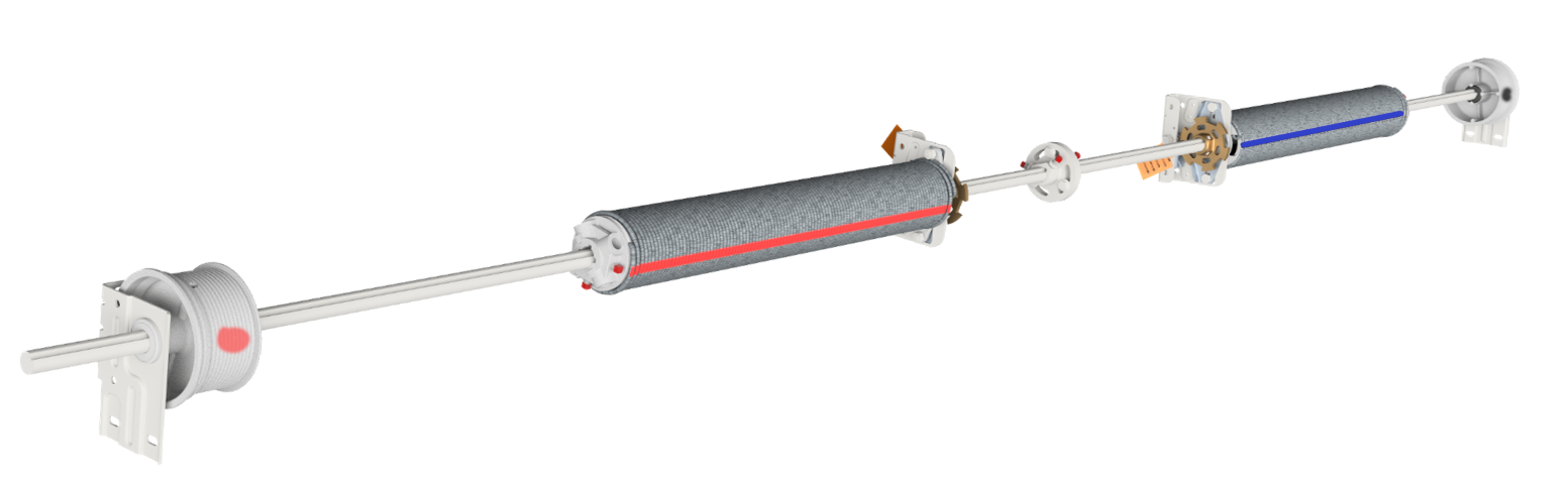 Spring position on industrial door systems