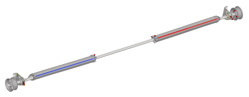 Spring position on residential door systems