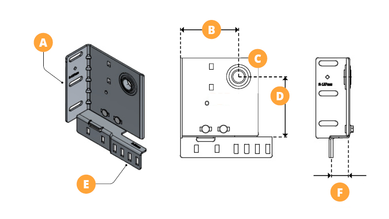 side bearing plates and brackets for industrial door systems